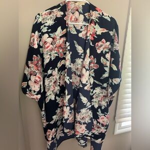 Floral Boho Kimono Duster Cardigan, Oversized, NWOT